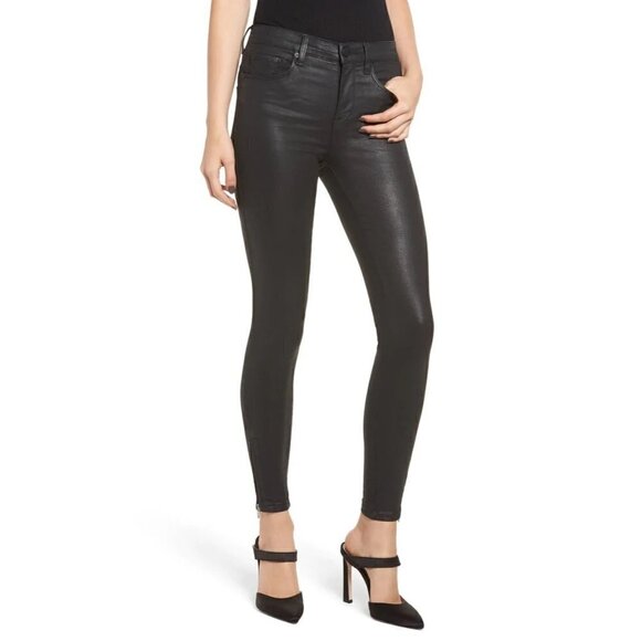 BlankNYC The Bond Black Coated Skinny Jeans 24 - Picture 1 of 4